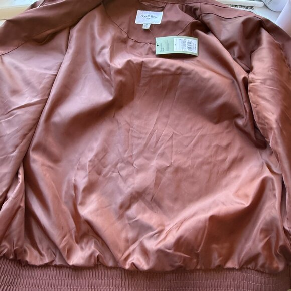 Goodfellow & Co Rust Brown Lightweight Jacket Recycled Polyester Zip-Up Mens M - Picture 8 of 8